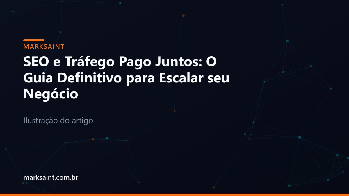 Diagrama esquemático ilustrando a integração entre anúncios pagos e otimização orgânica de SEO no funil de conversão
