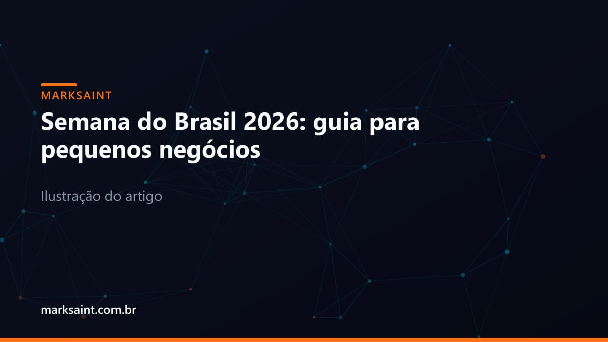Gráfico analítico abstrato em tons de dark navy e laranja representando SEO local e funil de conversão.