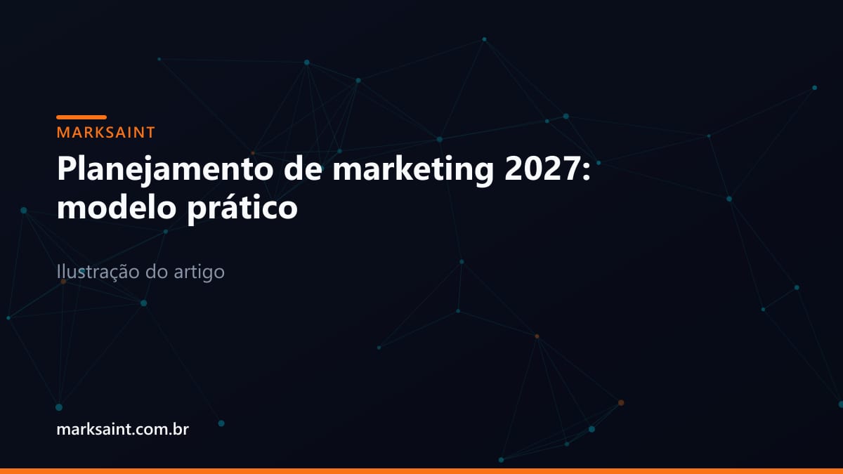 Executivo de marketing estruturando metas trimestrais e integração de inteligência artificial em quadro branco corporativo
