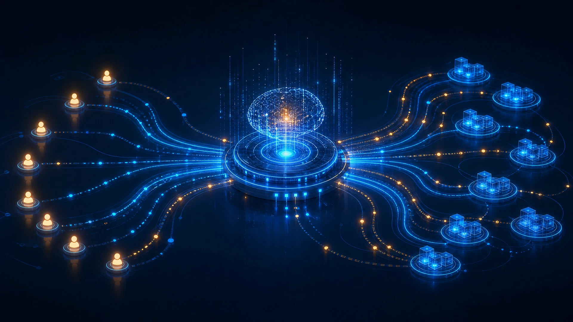 Fluxos de relacionamento e dados de clientes em um CRM inteligente.